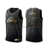 Maillot Golden Edition Los Angeles Lakers Lebron James Noir
