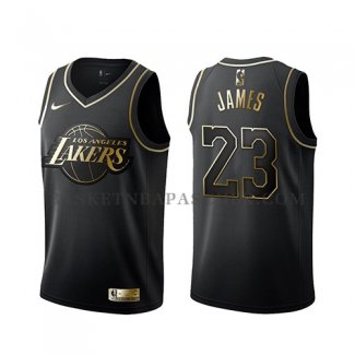 Maillot Golden Edition Los Angeles Lakers Lebron James Noir