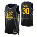 Maillot Golden State Warriors Stephen Curry NO 30 Ville 2021-22 Noir