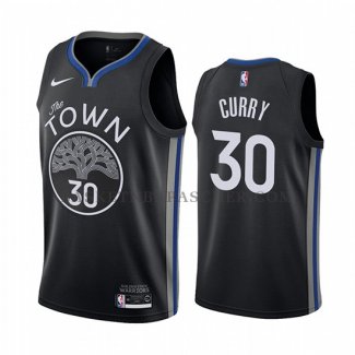 Maillot Golden State Warriors Stephen Curry Ville Noir