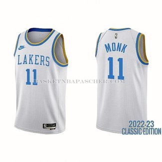 Maillot Los Angeles Lakers Malik Monk NO 11 Classic 2022-23 Blanc