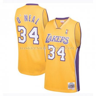 Maillot Los Angeles Lakers Shaquille O'neal Mitchell & Ness 1999-00 Jaune