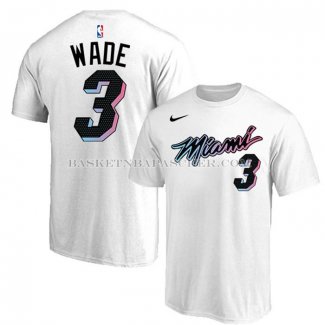 Maillot Manche Courte Miami Heat Dwyane Wade Ville 2020-21 Blanc