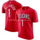 Maillot Manche Courte New Orleans Pelicans Zion Williamson Statement Rouge