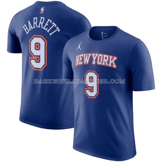 Maillot Manche Courte New York Knicks Rj Barrett Statement Bleu