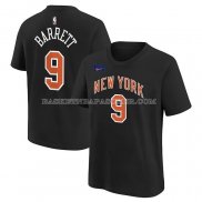 Maillot Manche Courte New York Knicks Rj Barrett Ville 2022-23 Noir