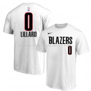 Maillot Manche Courte Portland Trail Blazers Damian Lillard Blanc