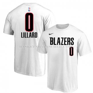 Maillot Manche Courte Portland Trail Blazers Damian Lillard Blanc