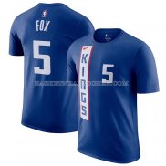 Maillot Manche Courte Sacramento Kings De'aaron Fox Ville 2023-24 Bleu