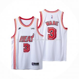 Maillot Miami Heat Dwyane Wade NO 3 Classic 2022-23 Blanc
