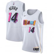 Maillot Miami Heat Tyler Herro NO 14 Ville 2022-23 Blanc