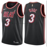 Maillot Miami Heat Wade Ciudad 2017-18 Noir Rouge