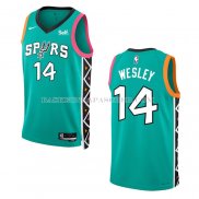 Maillot San Antonio Spurs Blake Wesley NO 14 Ville 2022-23 Vert