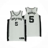 Maillot San Antonio Spurs Dejounte Murray NO 5 Association Authentique Blanc