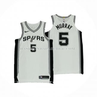 Maillot San Antonio Spurs Dejounte Murray NO 5 Association Authentique Blanc