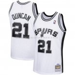 Maillot San Antonio Spurs Tim Duncan NO 21 Mitchell & Ness 1998-99 Blanc