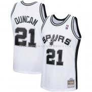 Maillot San Antonio Spurs Tim Duncan NO 21 Mitchell & Ness 1998-99 Blanc