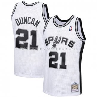 Maillot San Antonio Spurs Tim Duncan NO 21 Mitchell & Ness 1998-99 Blanc