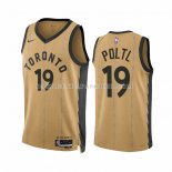 Maillot Toronto Raptors Jakob Poltl NO 19 Ville 2023-24 Or