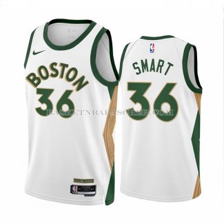 Maillot Boston Celtics Marcus Smart NO 36 Ville 2023-24 Blanc