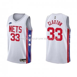 Maillot Brooklyn Nets Nic Claxton NO 33 Classic 2022-23 Blanc