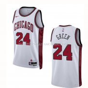 Maillot Chicago Bulls Javonte Green NO 24 Ville 2022-23 Blanc