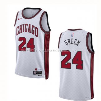 Maillot Chicago Bulls Javonte Green NO 24 Ville 2022-23 Blanc