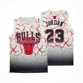Maillot Chicago Bulls Michael Jordan NO 23 Mitchell & Ness Blanc Rouge