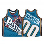Maillot Detroit Pistons Personnalise Mitchell & Ness Big Face Bleu