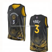 Maillot Golden State Warriors Jordan Poole NO 3 Ville 2022-23 Noir