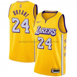 Maillot Los Angeles Lakers Kobe Bryant No 24 Ville 2019-20 Jaune