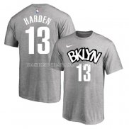 Maillot Manche Courte Brooklyn Nets James Harden Statement Gris