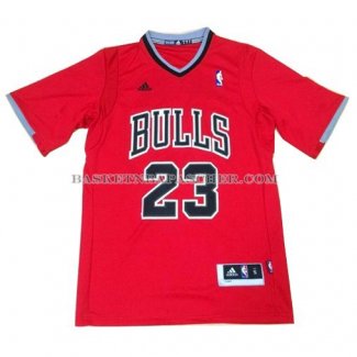 Maillot Manche Courte Chicago Bulls Jordan Rouge
