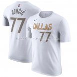 Maillot Manche Courte Dallas Mavericks Luka Doncic Ville 2020-21 Blanc