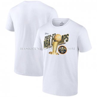 Maillot Manche Courte Denver Nuggets 2023 NBA Finals Champions Floater Trophy Blanc