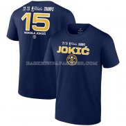 Maillot Manche Courte Denver Nuggets Nikola Jokic 2023 NBA Finals Champions Bleu