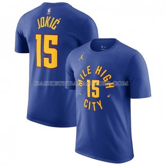 Maillot Manche Courte Denver Nuggets Nikola Jokic Statement 2022-2023 Bleu
