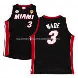 Maillot Miami Heat Dwyane Wade NO 3 Mitchell & Ness 2012-13 Authentique Noir