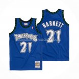 Maillot Minnesota Timberwolves Kevin Garnett NO 21 Hardwood Classics Throwback 2003-04 Bleu