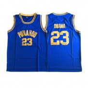 Maillot NBA NCAA Punahou Obama Bleu