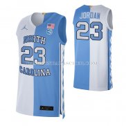 Maillot NCAA North Carolina Tar Heels Michael Jordan NO 23 Split Bleu Blanc