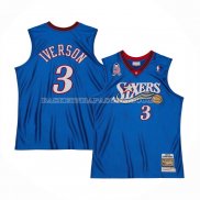 Maillot Philadelphia 76ers Allen Iverson Mitchell & Ness 2001-02 Bleu