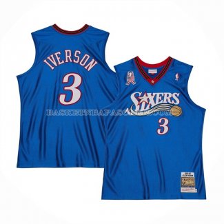 Maillot Philadelphia 76ers Allen Iverson Mitchell & Ness 2001-02 Bleu