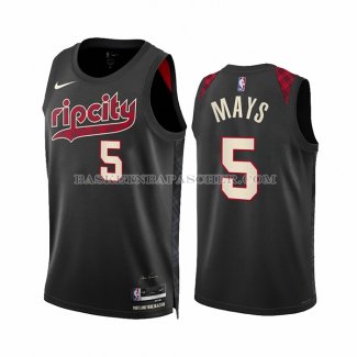 Maillot Portland Trail Blazers Skylar Mays NO 5 Ville 2023-24 Noir