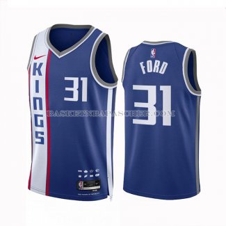 Maillot Sacramento Kings Jordan Ford NO 31 Ville 2023-24 Bleu
