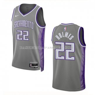 Maillot Sacramento Kings Richaun Holmes NO 22 Ville 2022-23 Gris