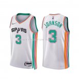 Maillot San Antonio Spurs Keldon Johnson NO 3 Ville 2021-22 Blanc