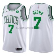 Maillot Authentique Boston Celtics Brown 2017-18 Blanc