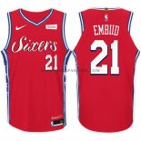 Maillot Authentique Philadelphia 76ers Embiid 2017-18 Rouge