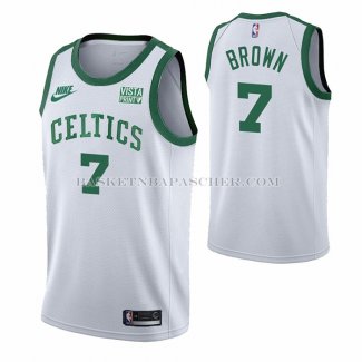 Maillot Boston Celtics Jaylen Brown NO 7 75th Anniversary Blanc